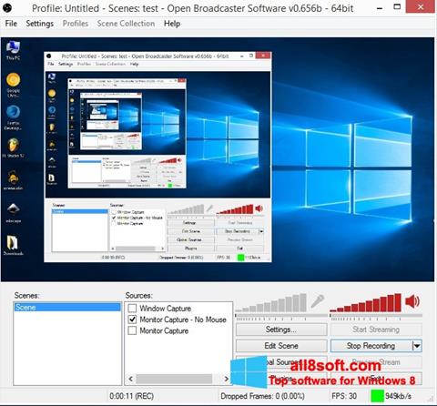 截圖 Open Broadcaster Software Windows 8