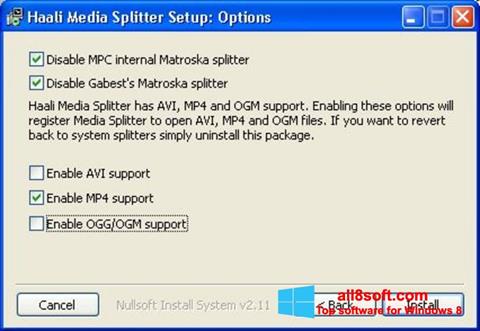 截圖 Haali Media Splitter Windows 8