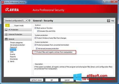 截圖 Avira Professional Security Windows 8
